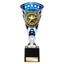 Cobra Star Well Done Trophy | Blue & Silver | 230mm