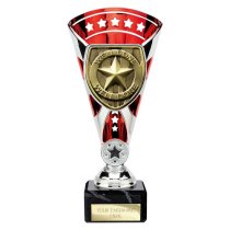 Cobra Star Well Done Trophy | Red & Silver | 210mm