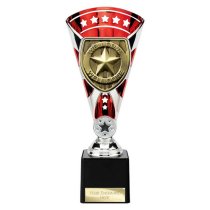 Cobra Star Well Done Trophy | Red & Silver | 230mm