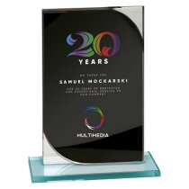 Seismic Mirror Glass Trophy | Black & Silver | 150mm