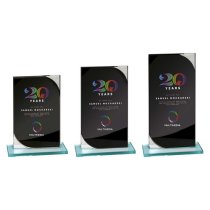 Seismic Mirror Glass Trophy | Black & Silver | 150mm