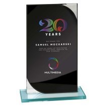 Seismic Mirror Glass Trophy | Black & Silver | 170mm