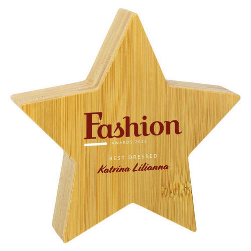 Superstar Bamboo Star Trophy | 30mm Thick | 135mm