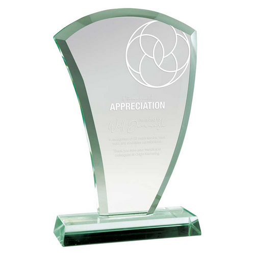 The Wave Glass Trophy | 15mm Thick | 165mm