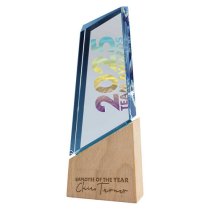 Mountain Peak Glass Trophy | Beechwood | 220mm