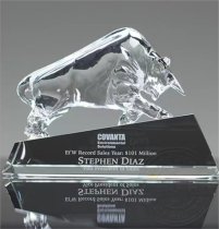 Shire County Crystal " Bull Market " Award | 120mm High