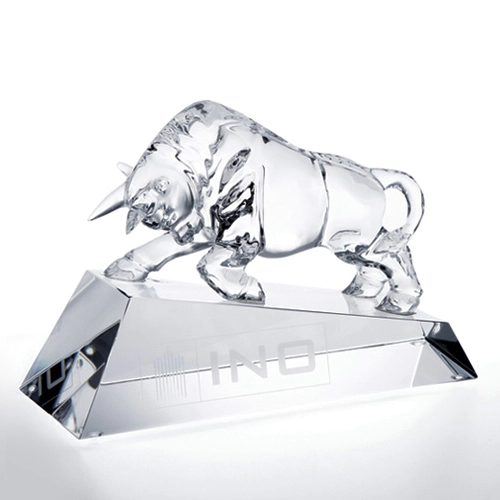 Shire County Crystal " Bull Market " Award | 120mm High