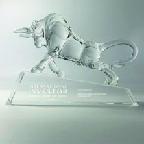 Shire County Crystal " Bull Market " Award | 120mm High